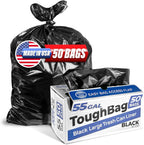 ToughBag 55 Gallon Trash Bags - Heavy Duty Black Liners

