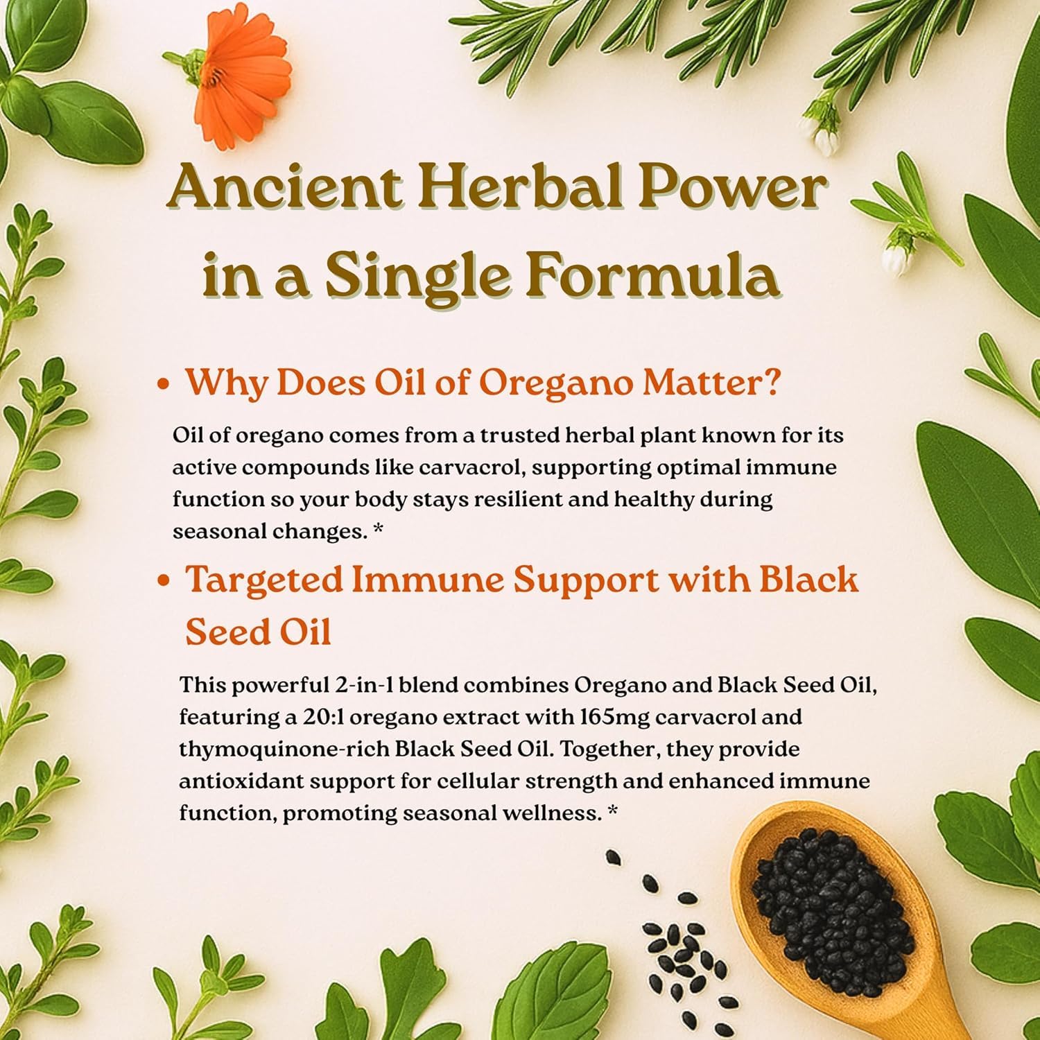 Oil of Oregano & Black Seed Oil Softgels | Non-GMO

