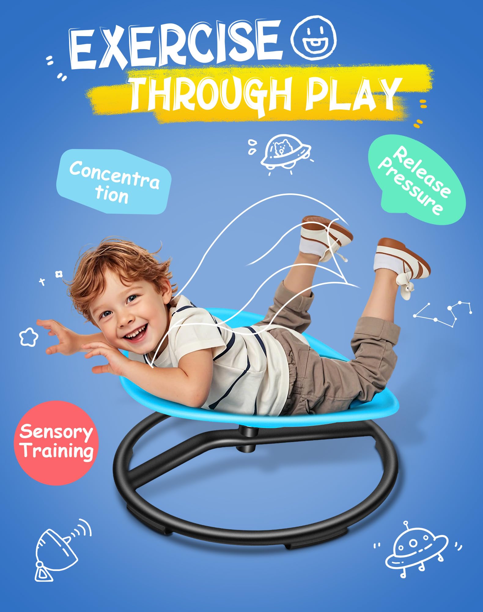 FERUERW Spinning Chair for Autistic Kids - Sensory Toy

