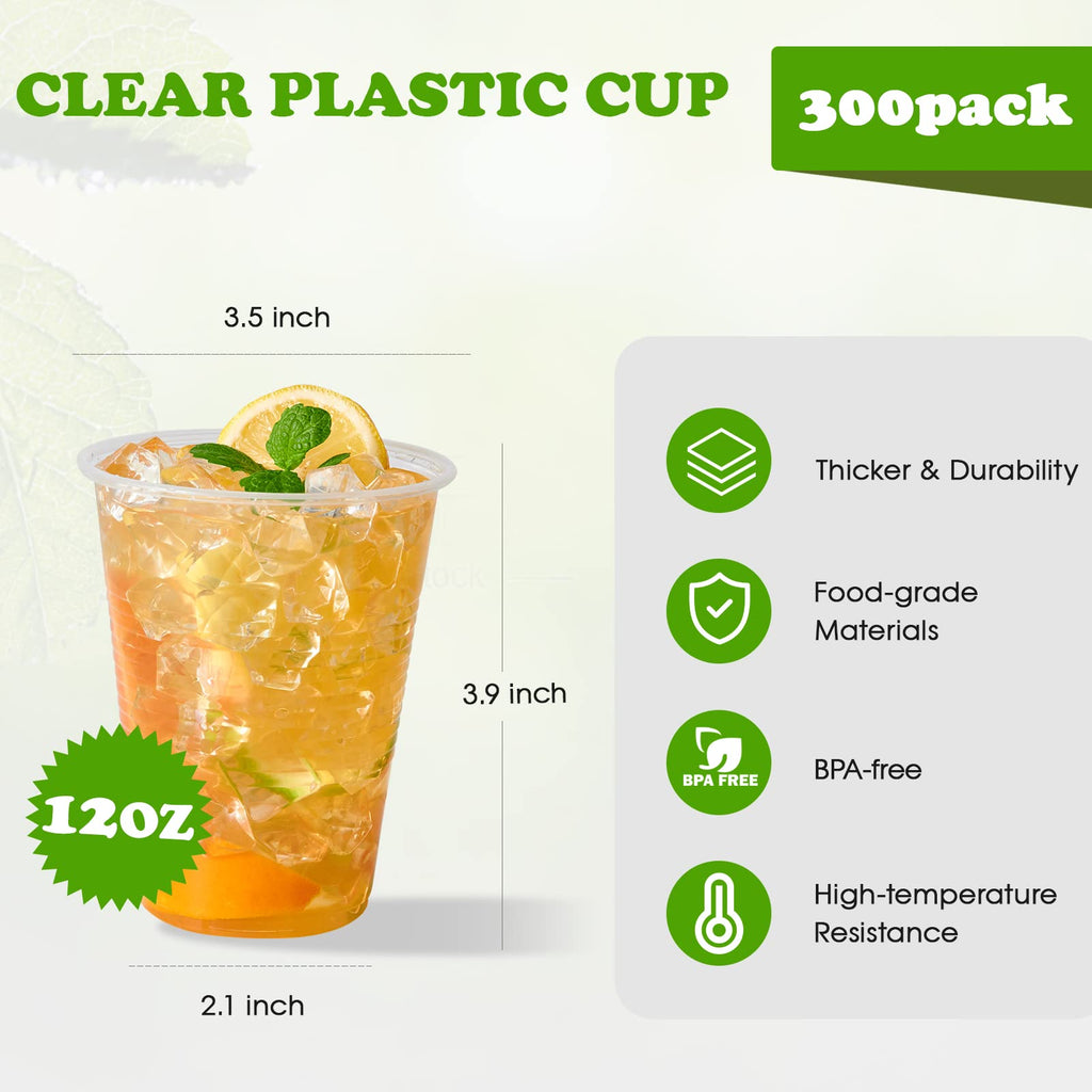 Lilymicky Clear Plastic Cups | Disposable Party Cups

