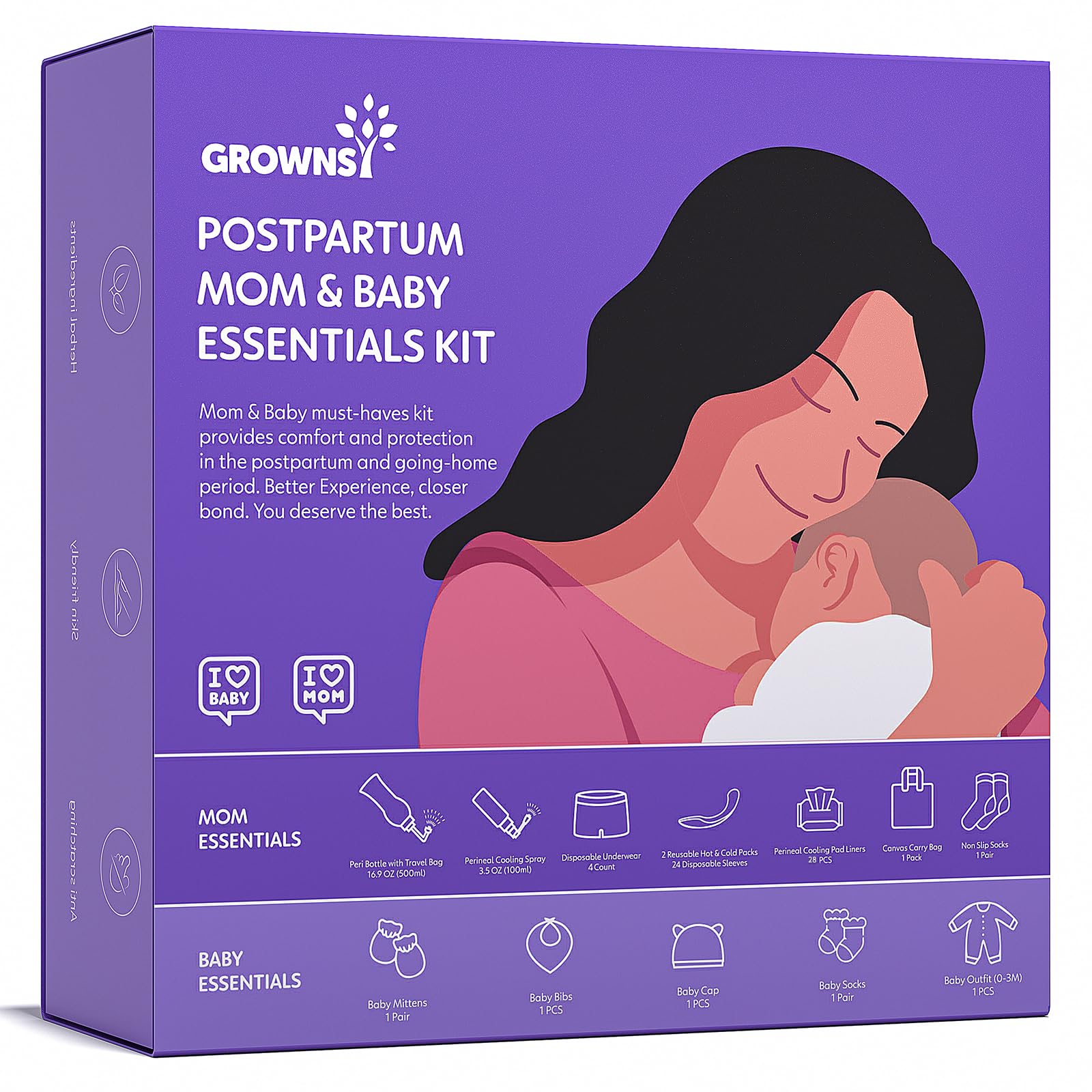 Grownsy Postpartum Essentials Recovery Kit