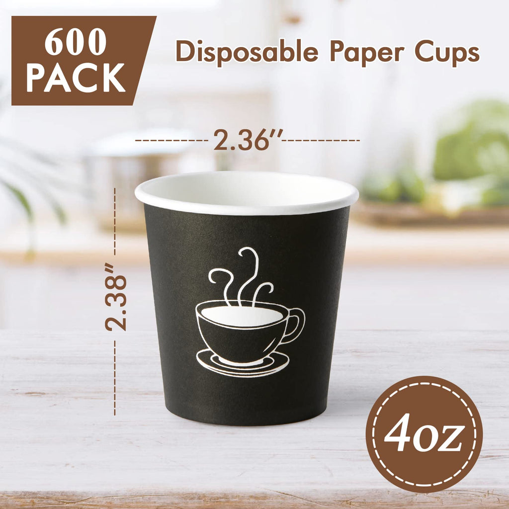 TOPVALUE Disposable Paper Cups for Hot and Cold Drinks

