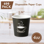 TOPVALUE Disposable Paper Cups for Hot and Cold Drinks

