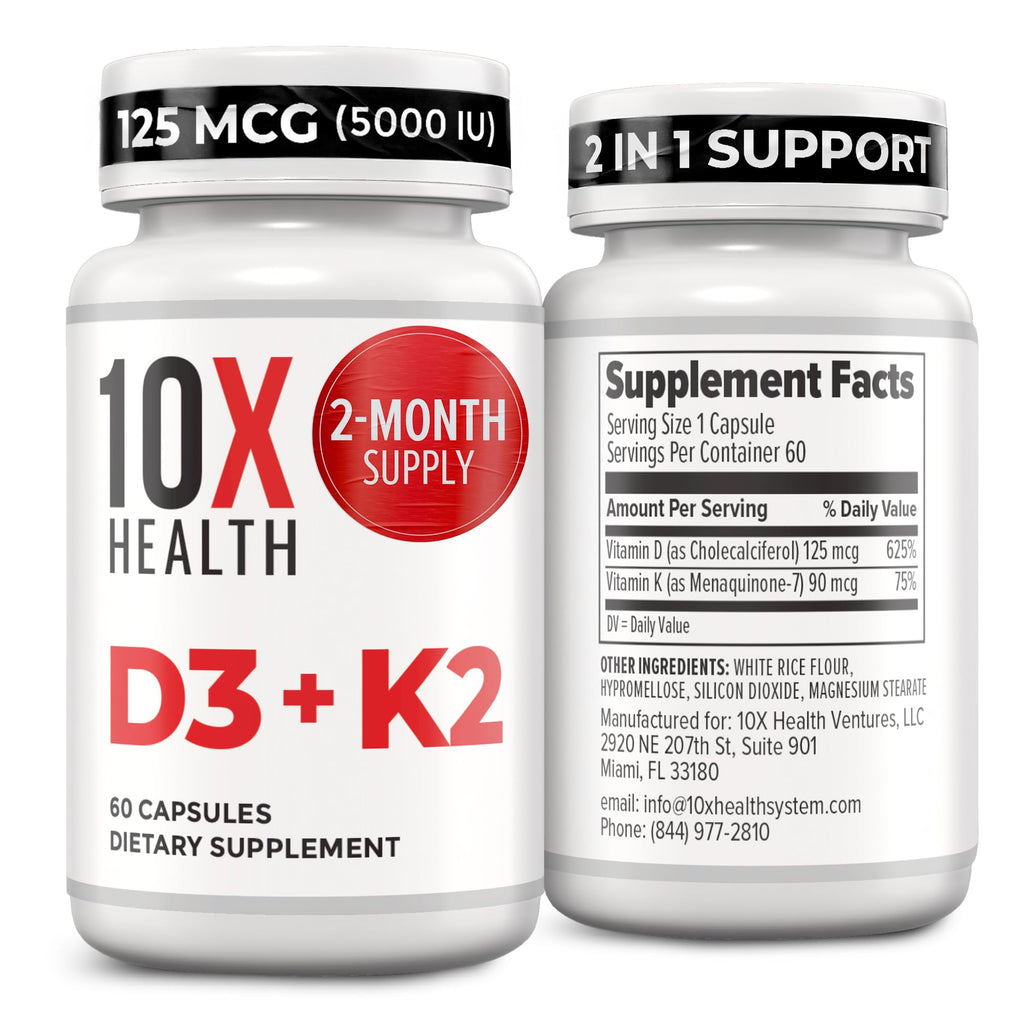 Vitamin D and K Supplement by 10X Health


