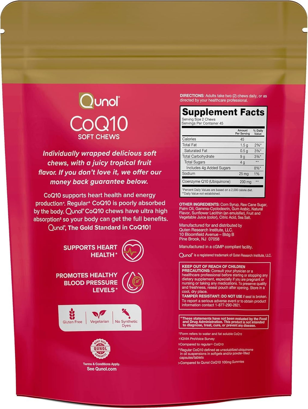 Qunol CoQ10 200mg Soft Chews Ultra Absorption | Heart Health

