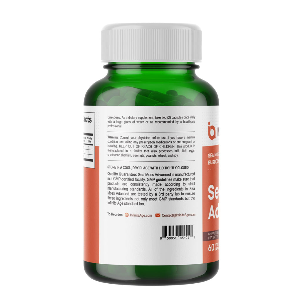 Infinite Age Sea Moss Capsules - Vegan Irish Sea Moss

