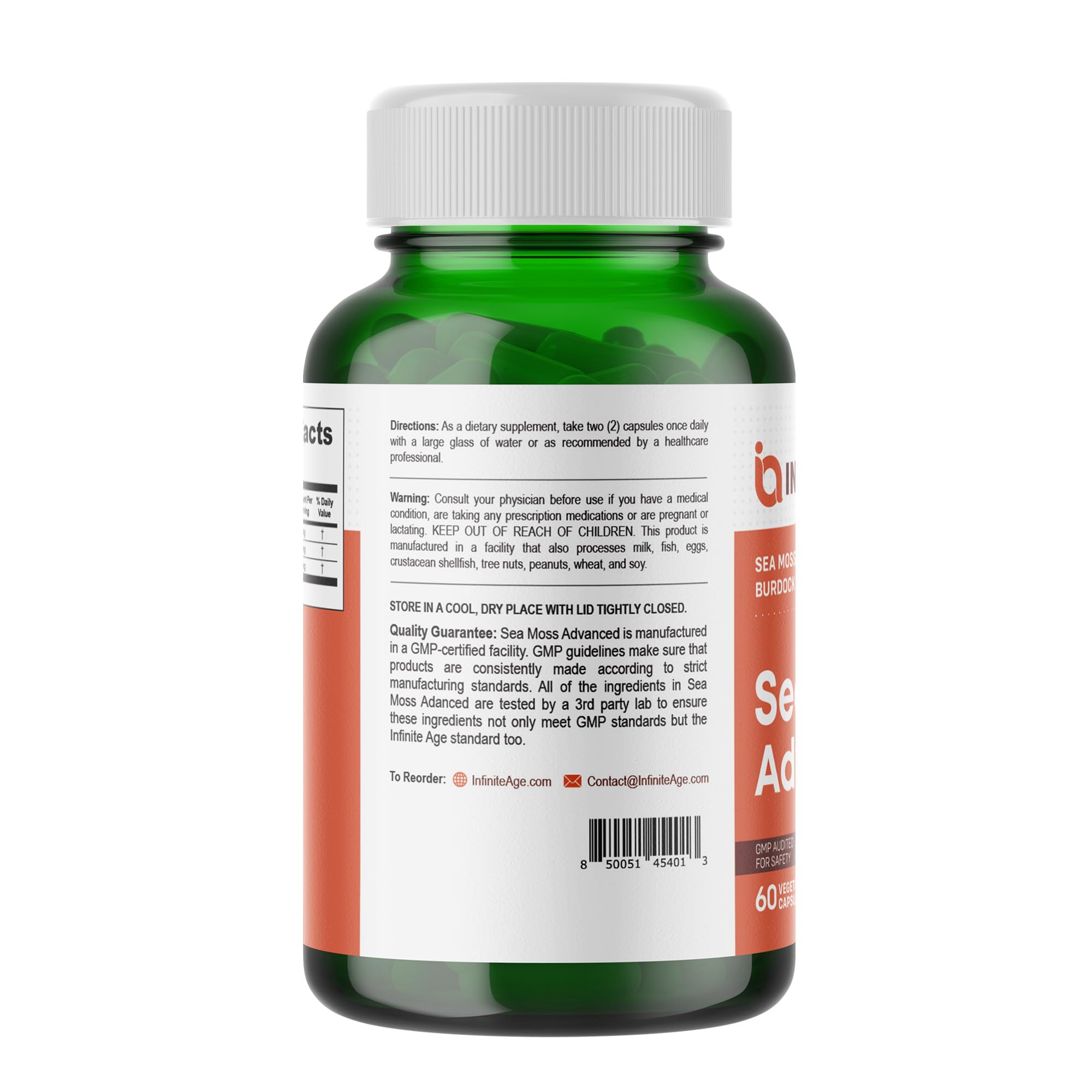 Infinite Age Sea Moss Capsules - Vegan Irish Sea Moss

