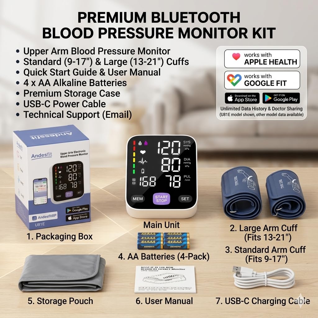 Andesfit Blood Pressure Monitor – FDA-Cleared Home Use

