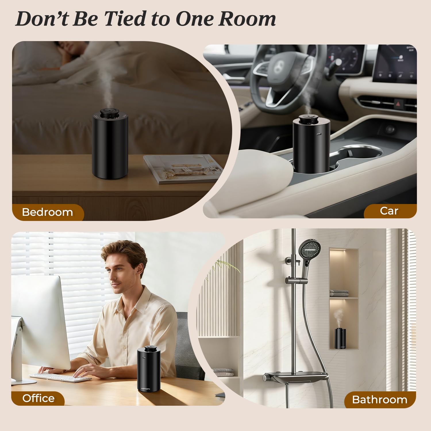URPOWER Waterless Essential Oil Diffuser Cordless Car & Home

