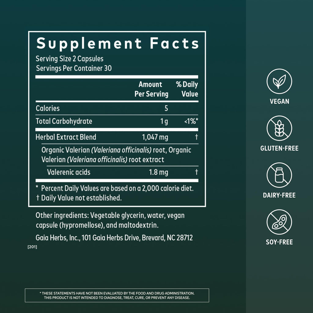 Gaia Herbs Valerian Root Sleep Support - Calming Formula

