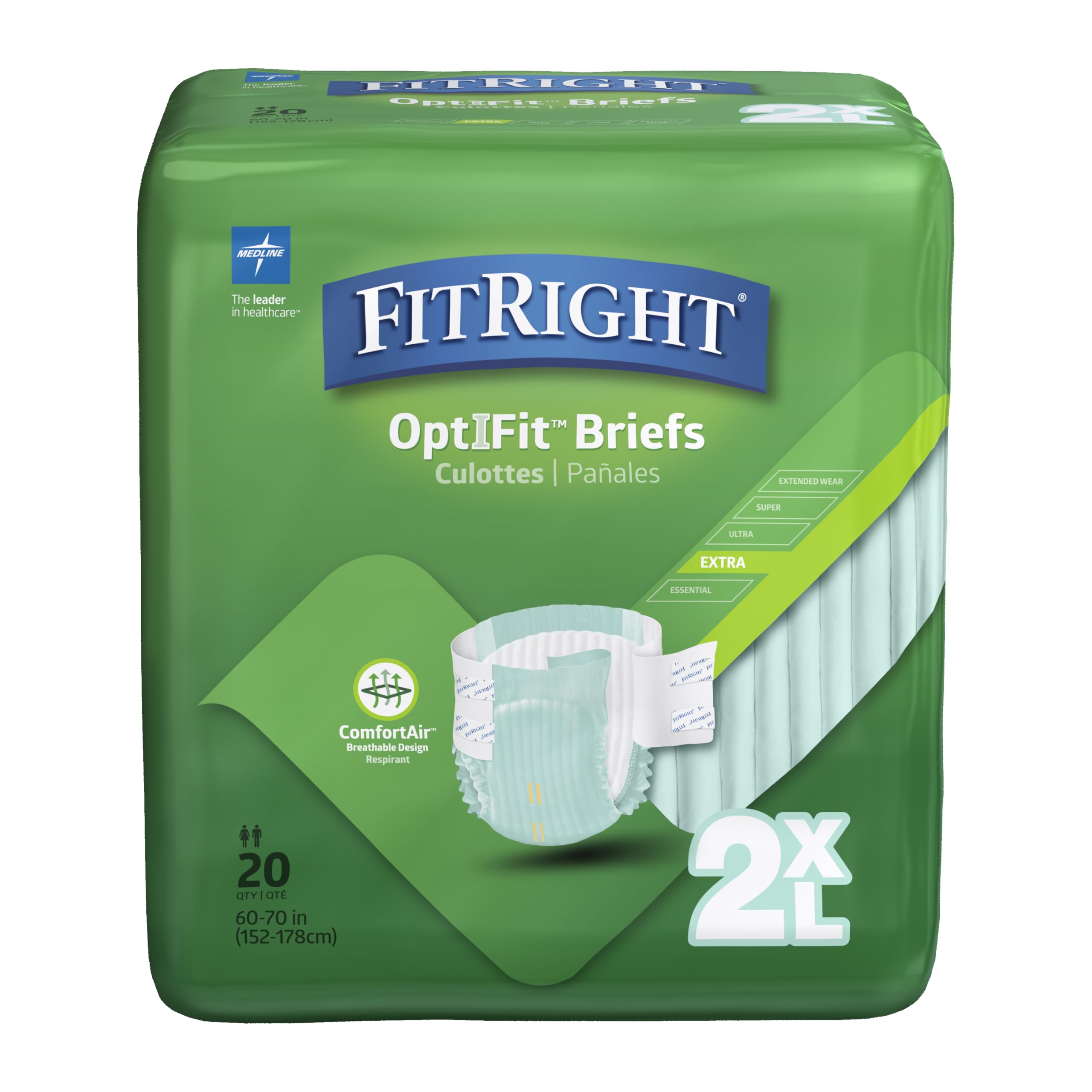 FitRight Heavy Absorbency Adult Diapers - OptiFit Briefs for Men and Women
