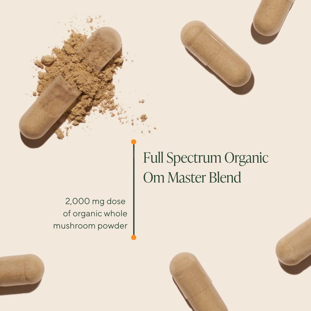 Mushroom Capsules by Om - Master Blend Organic Ashwagandha

