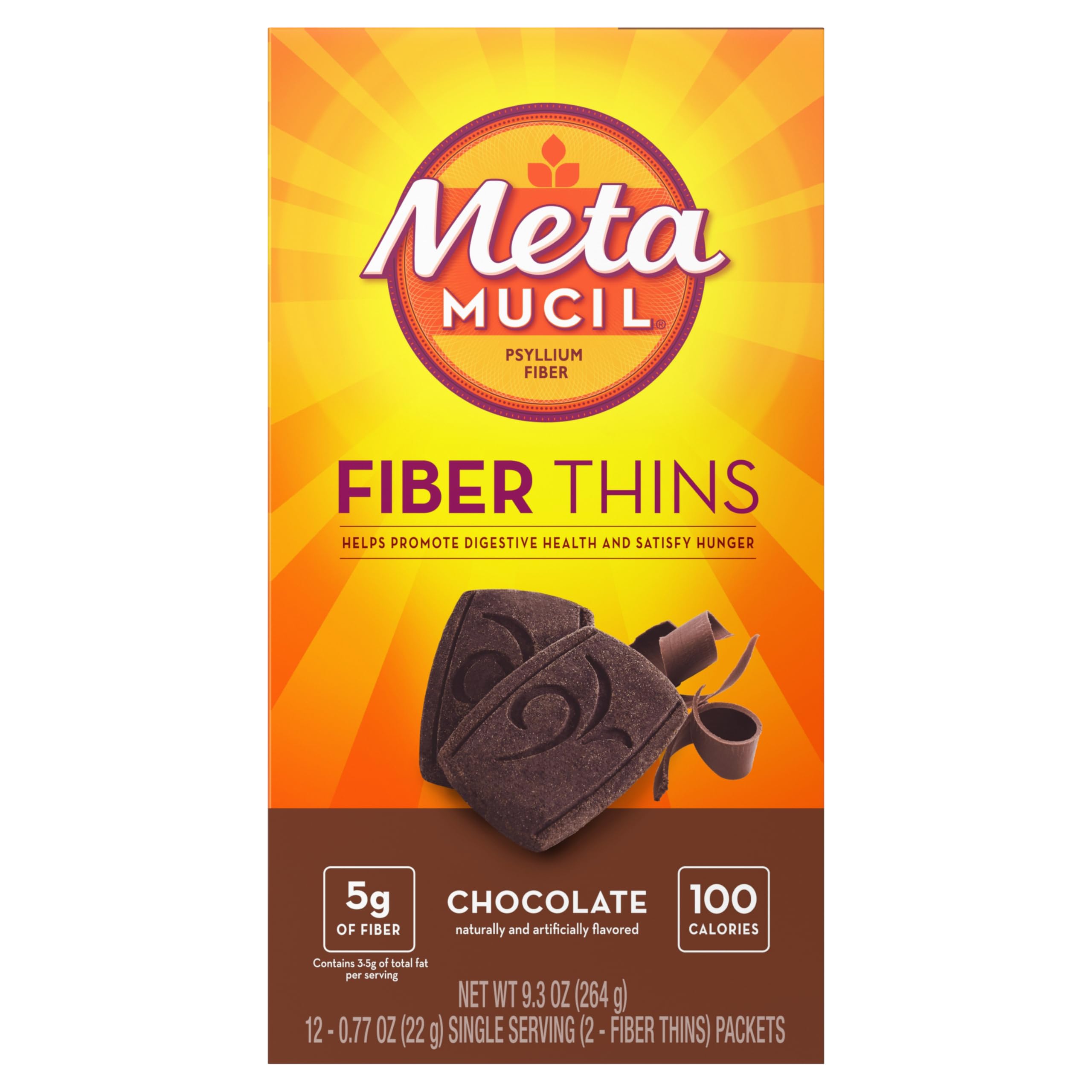 Metamucil Fiber Thins Psyllium Husk Fiber Supplement

