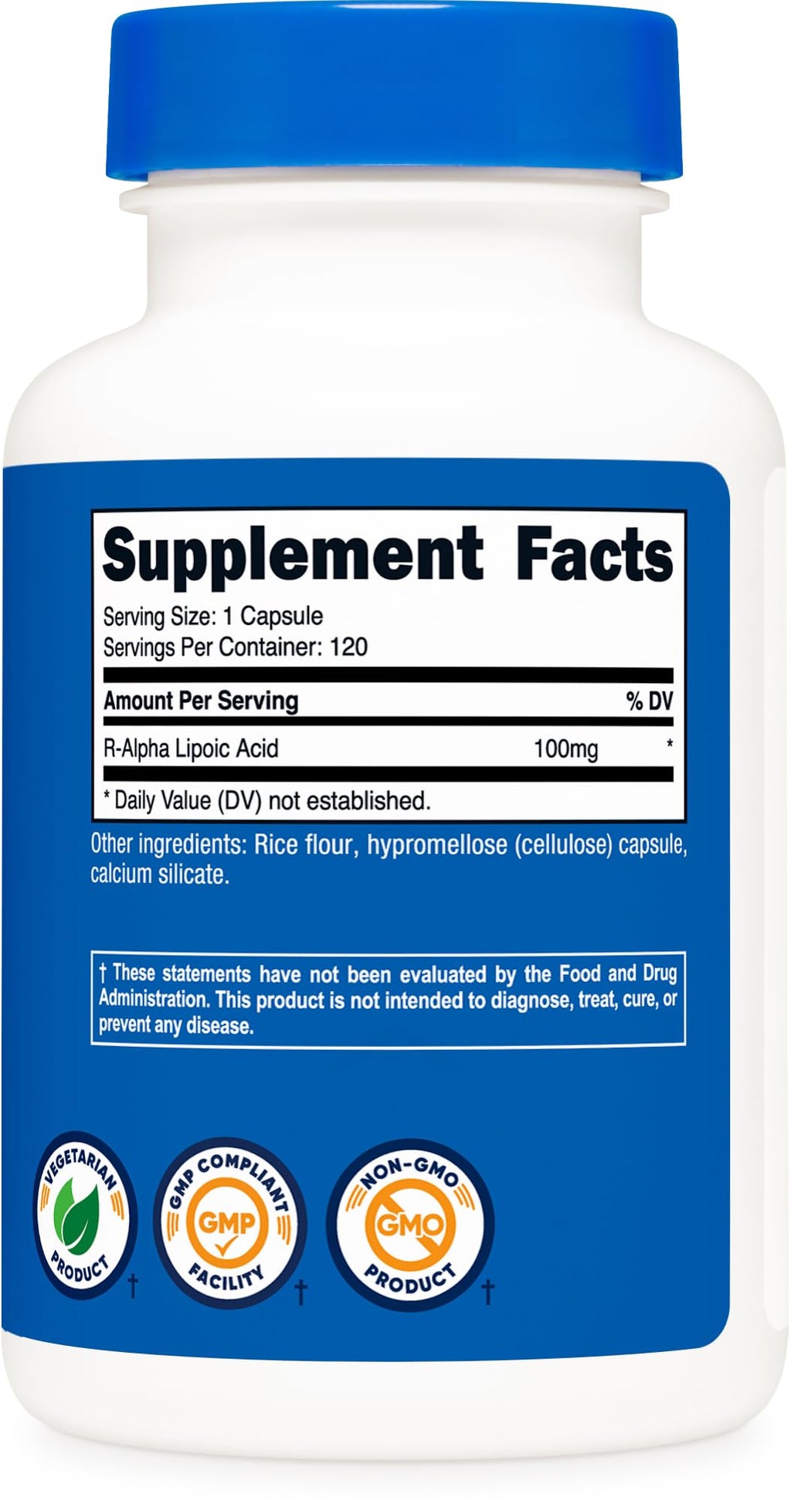 Nutricost R-Alpha Lipoic Acid 100 mg Veggie Capsules

