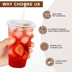 Lamosi Clear Plastic Cups with Lids & Straws – To-Go

