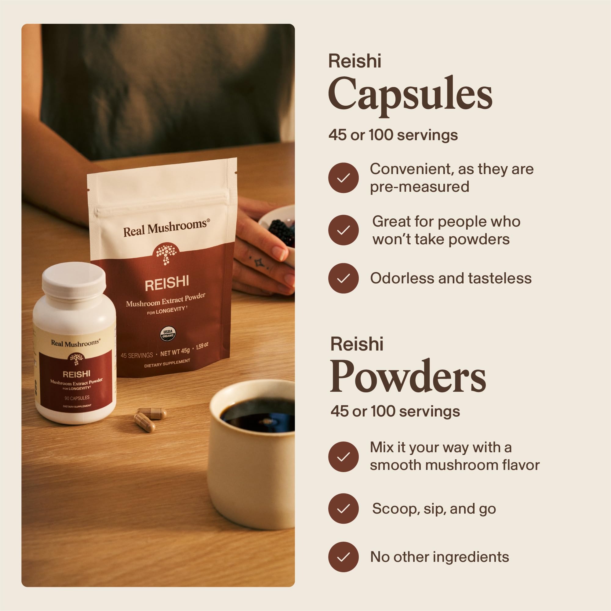 Real Mushrooms Mushroom Capsule Supplement

