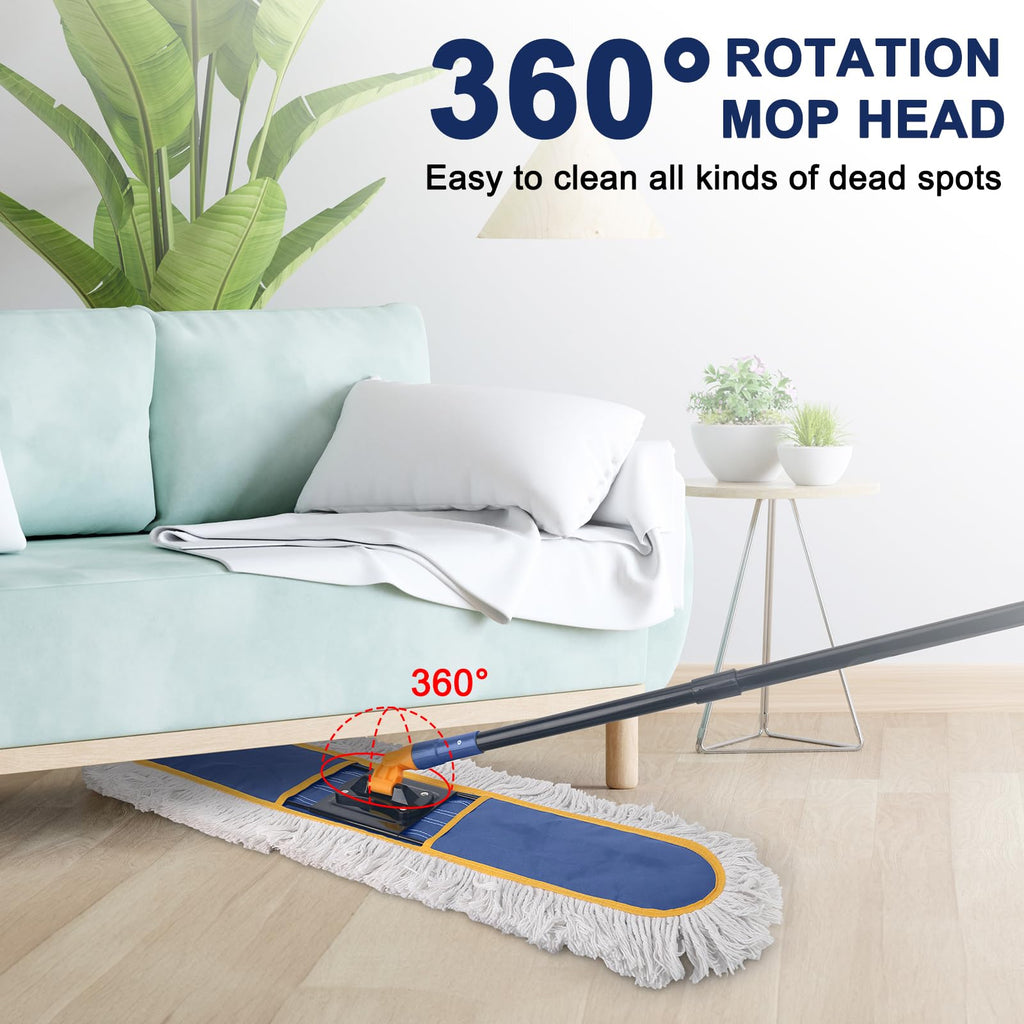 Commercial Dust Mop 59-Inch Handle with Reusable Pads

