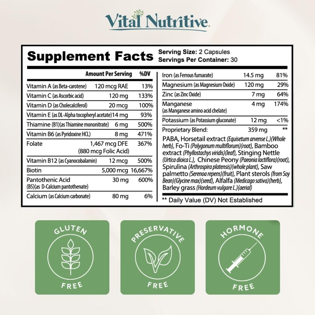 Vital Nutritive Vital Hair Complex - Hair Growth Vitamins

