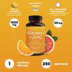 Viva Naturals Vitamin C and Zinc Supplement Immune Support

