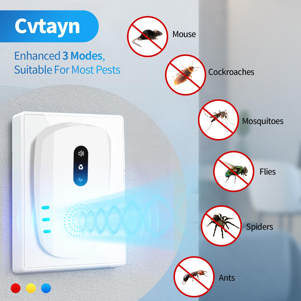 Cvtayn Ultrasonic Pest Repeller | 3-Mode Plug-in


