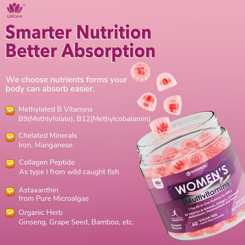 Lilicare Women's Multivitamin Gummies | Methylfolate


