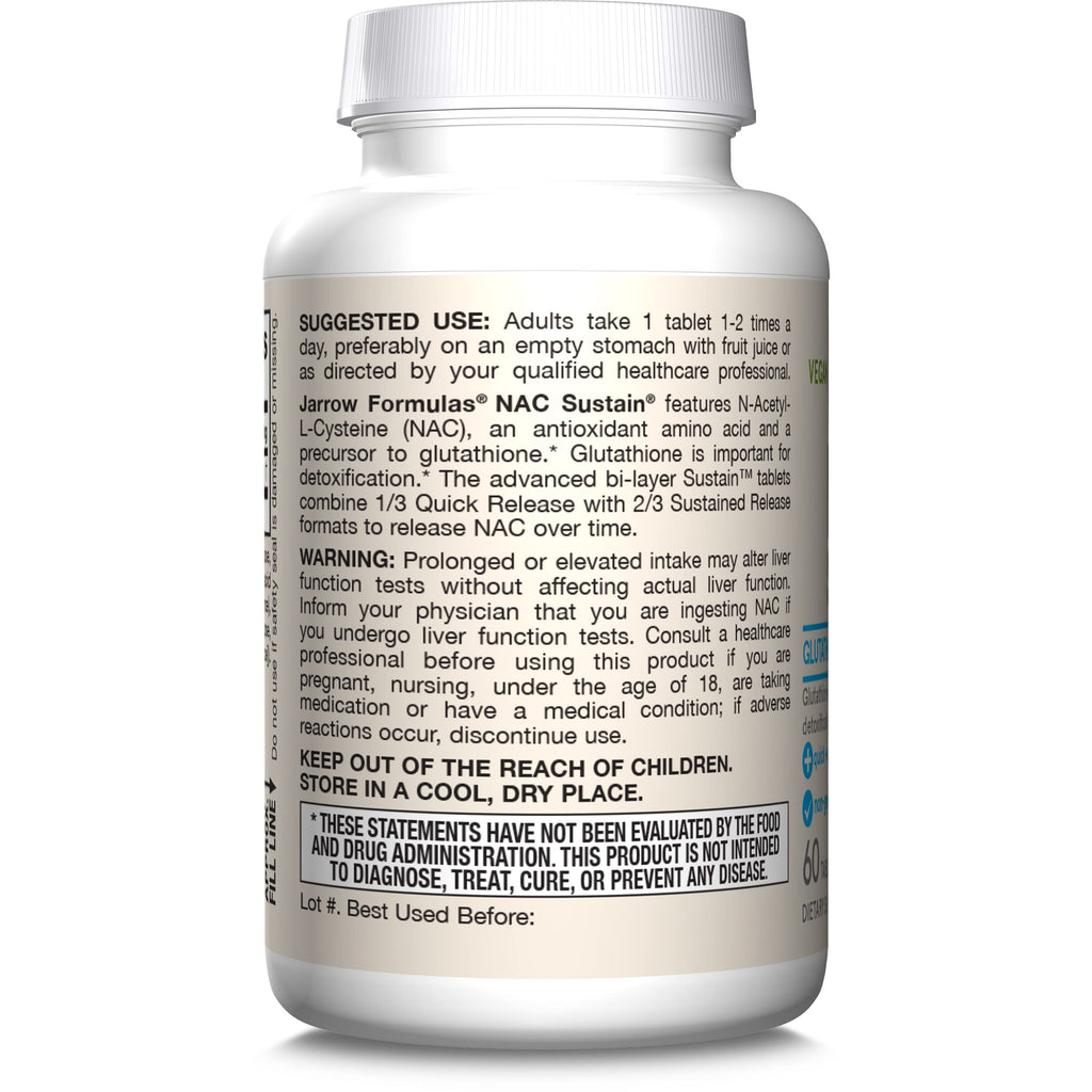 NAC Sustain 600 mg Supplement | Jarrow Formulas

