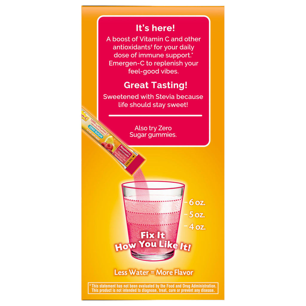 Emergen-C Vitamin C Powder 1000 mg Raspberry Lemonade

