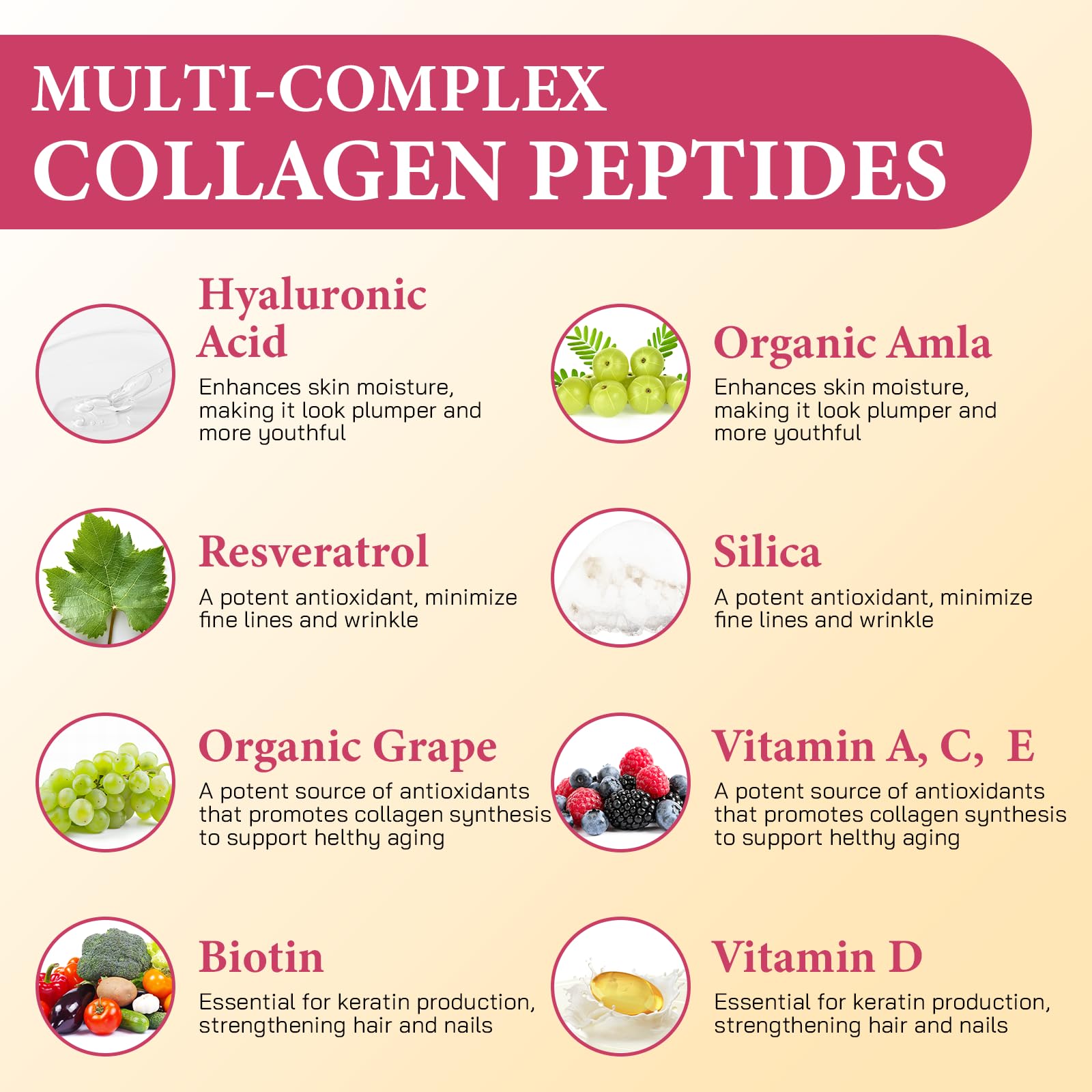 Hydrolyzed Collagen Gummies for Skin, Hair, Nails and Joints

