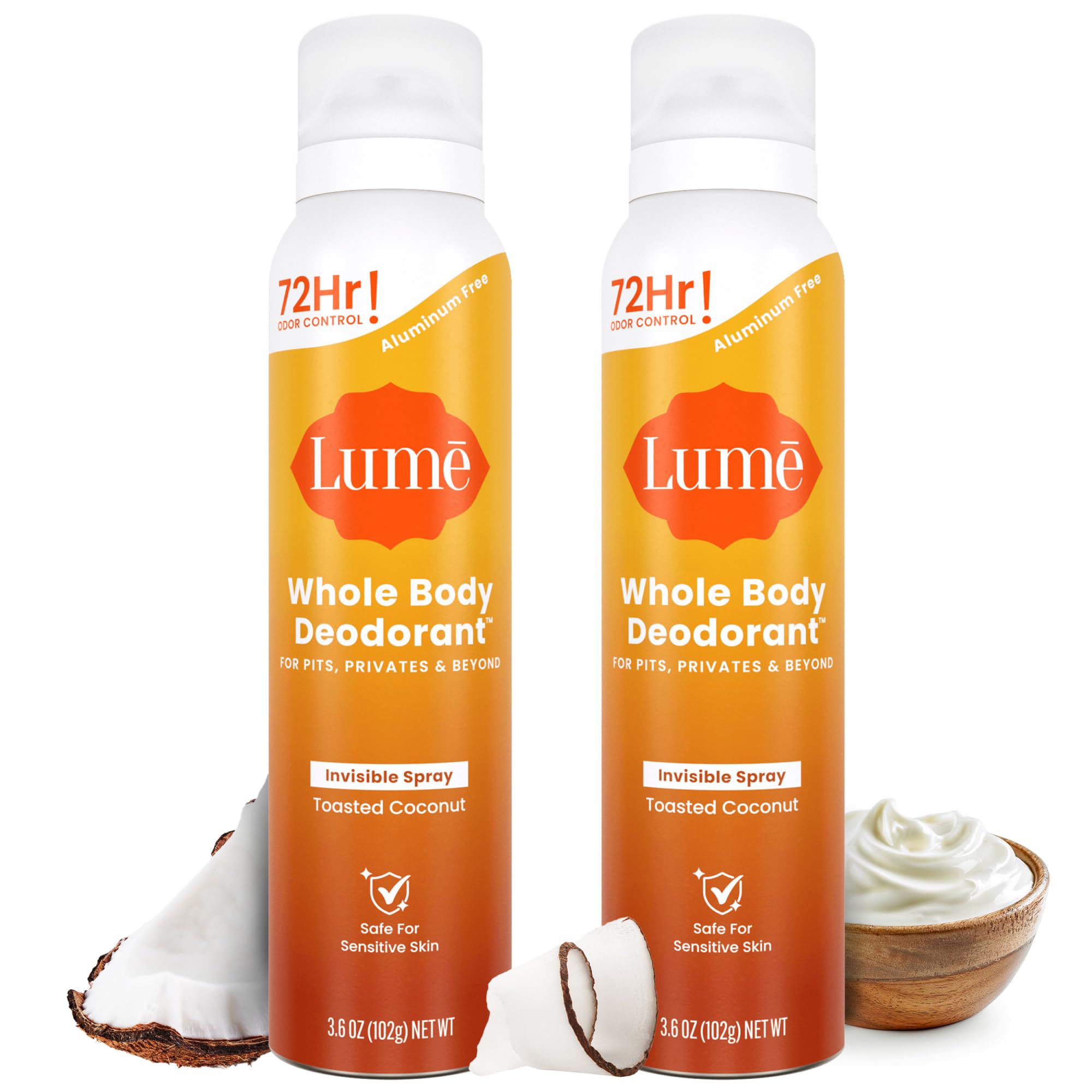 Lume Whole Body Deodorant Spray for Women – 72 Hr Odor Control – Aluminum & Baking Soda Free