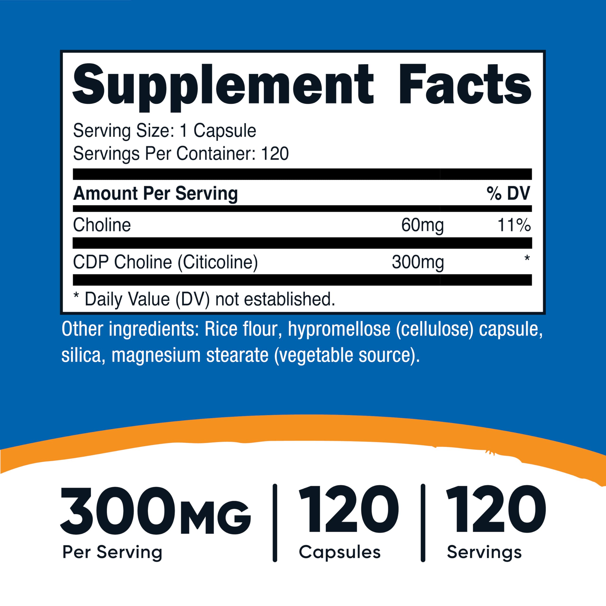 Nutricost CDP Choline 300 mg Vegetarian Capsule

