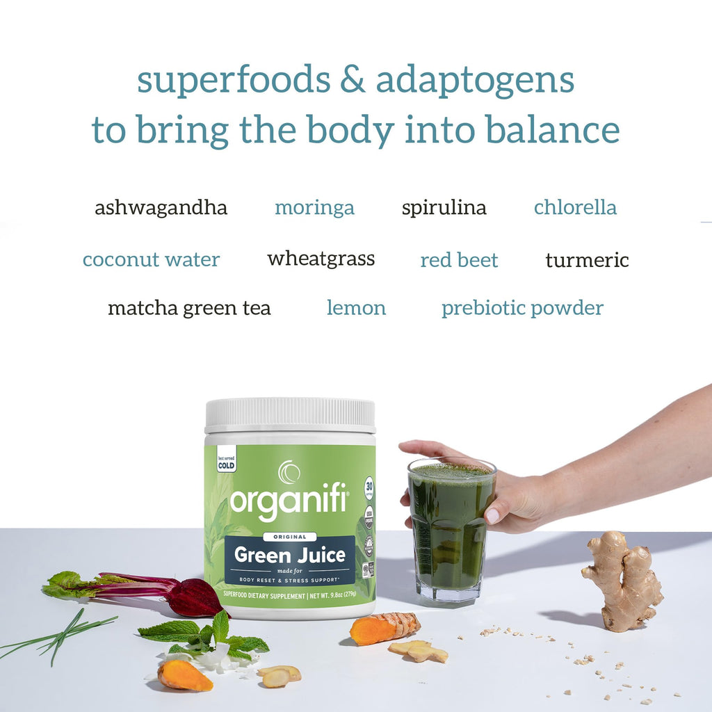 Organifi Green Juice Powder Spirulina Chlorella Ashwagandha

