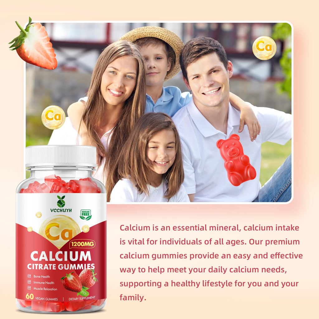 Calcium Citrate Gummies 1200mg – Sugar Free Vegan Chewables

