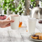 Disposable White Paper Cups by GUSTO for Hot Beverages

