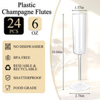 Ciaell Disposable Plastic Champagne Flutes | Party Glasses

