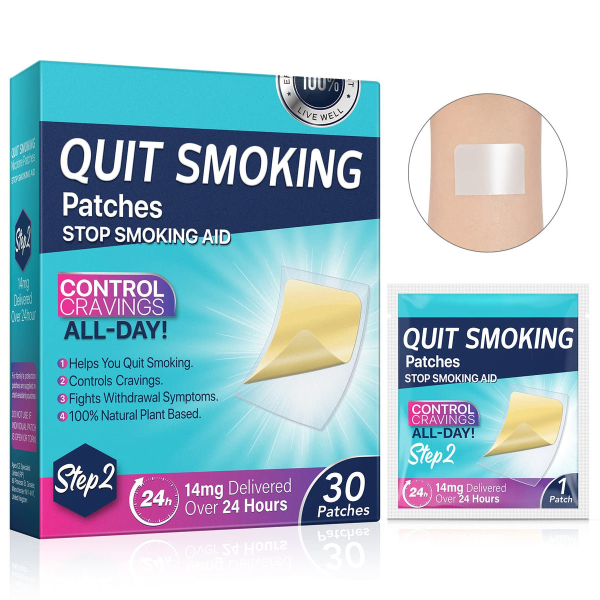 Quit Smoking Patches - Natural Plant-Based Nicotine Replacement Aid