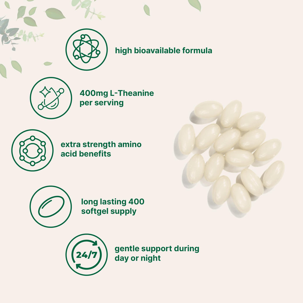 Micro Ingredients L-Theanine 400 mg Softgels | Calming Focus

