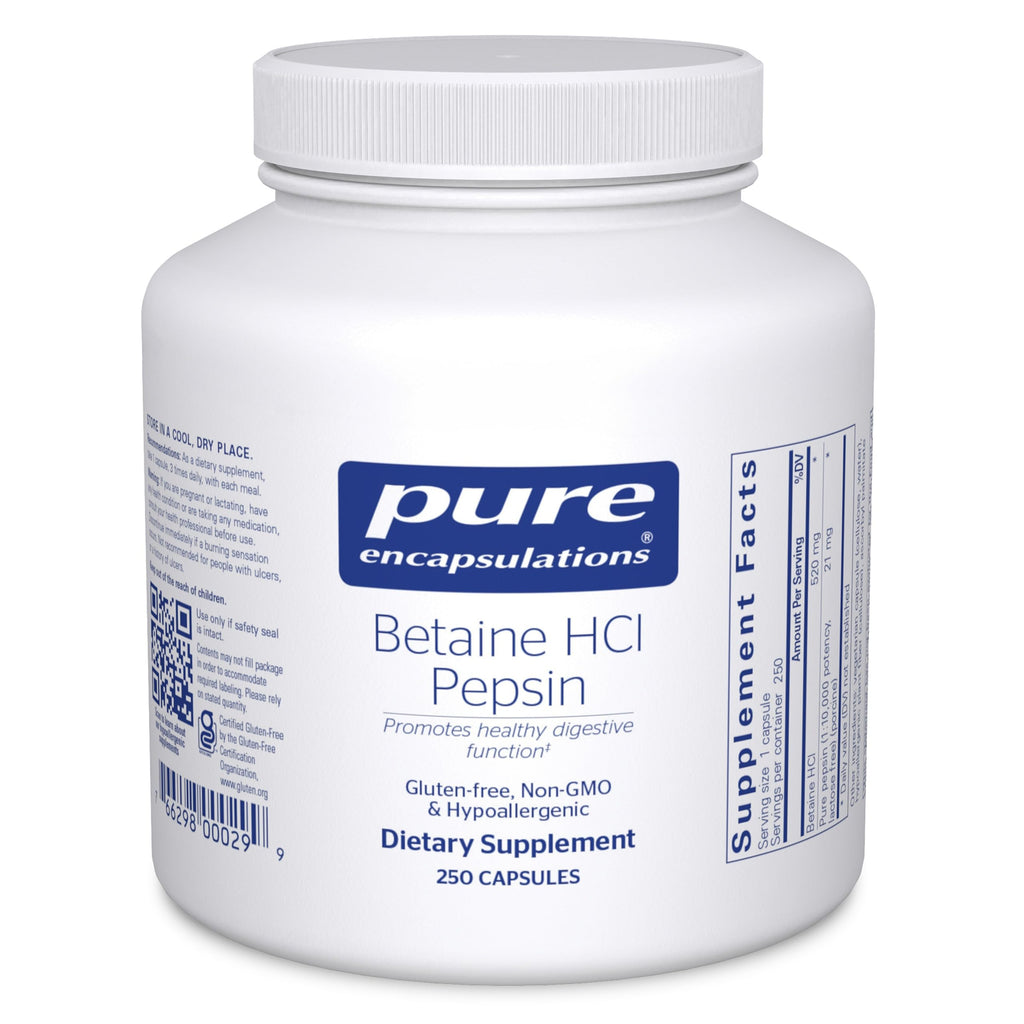Betaine HCl Pepsin Digestive Enzyme | Pure Encapsulations

