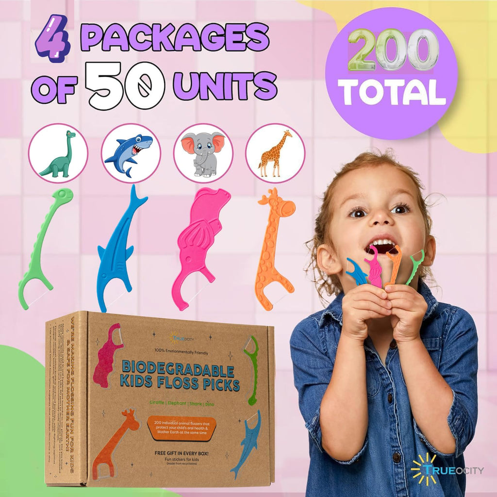 Biodegradable Kids Flossers | Fluoride-Free Dental Picks

