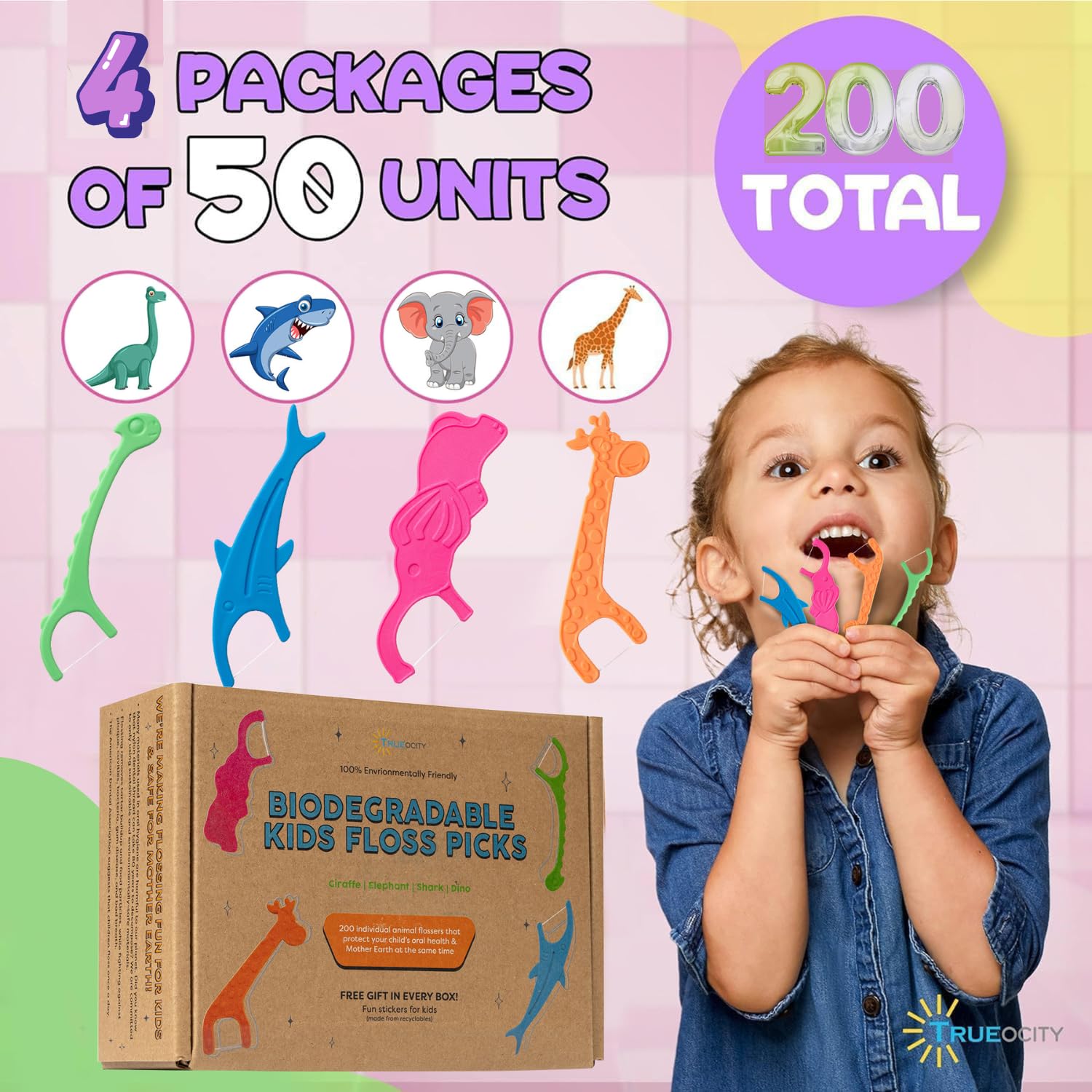 Biodegradable Kids Flossers | Fluoride-Free Dental Picks

