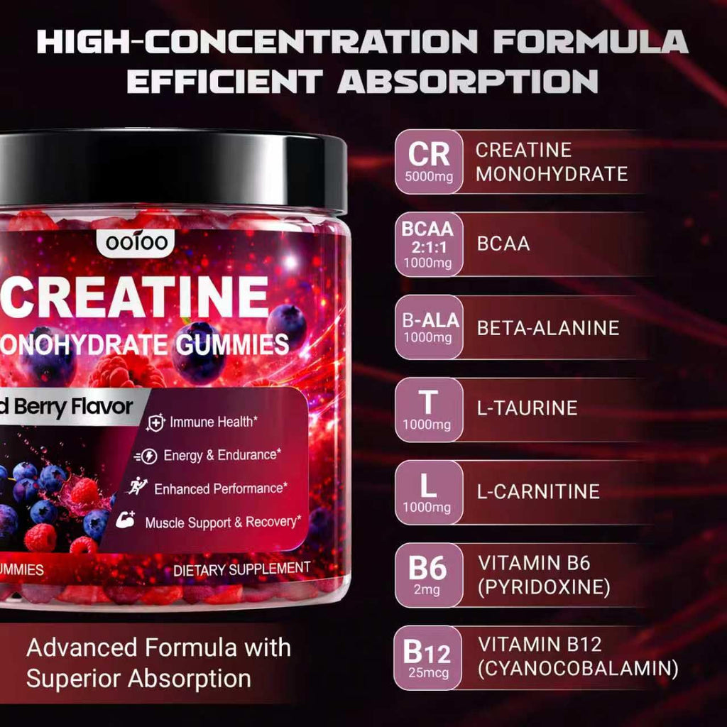 ooioo Creatine Monohydrate Gummies - Sugar Free & Vegan

