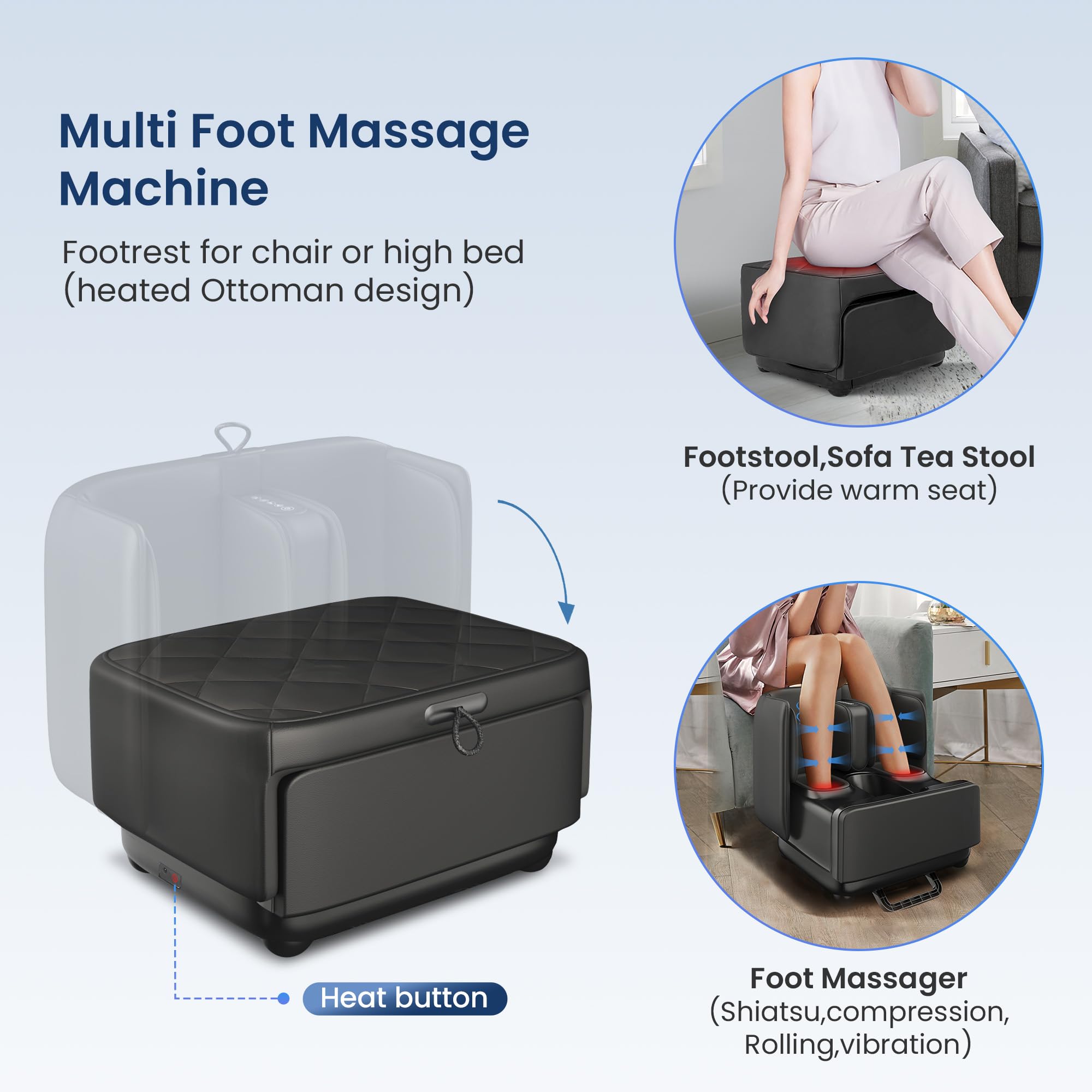COMFIER 2 in 1 Foot and Calf Massager with Heat


