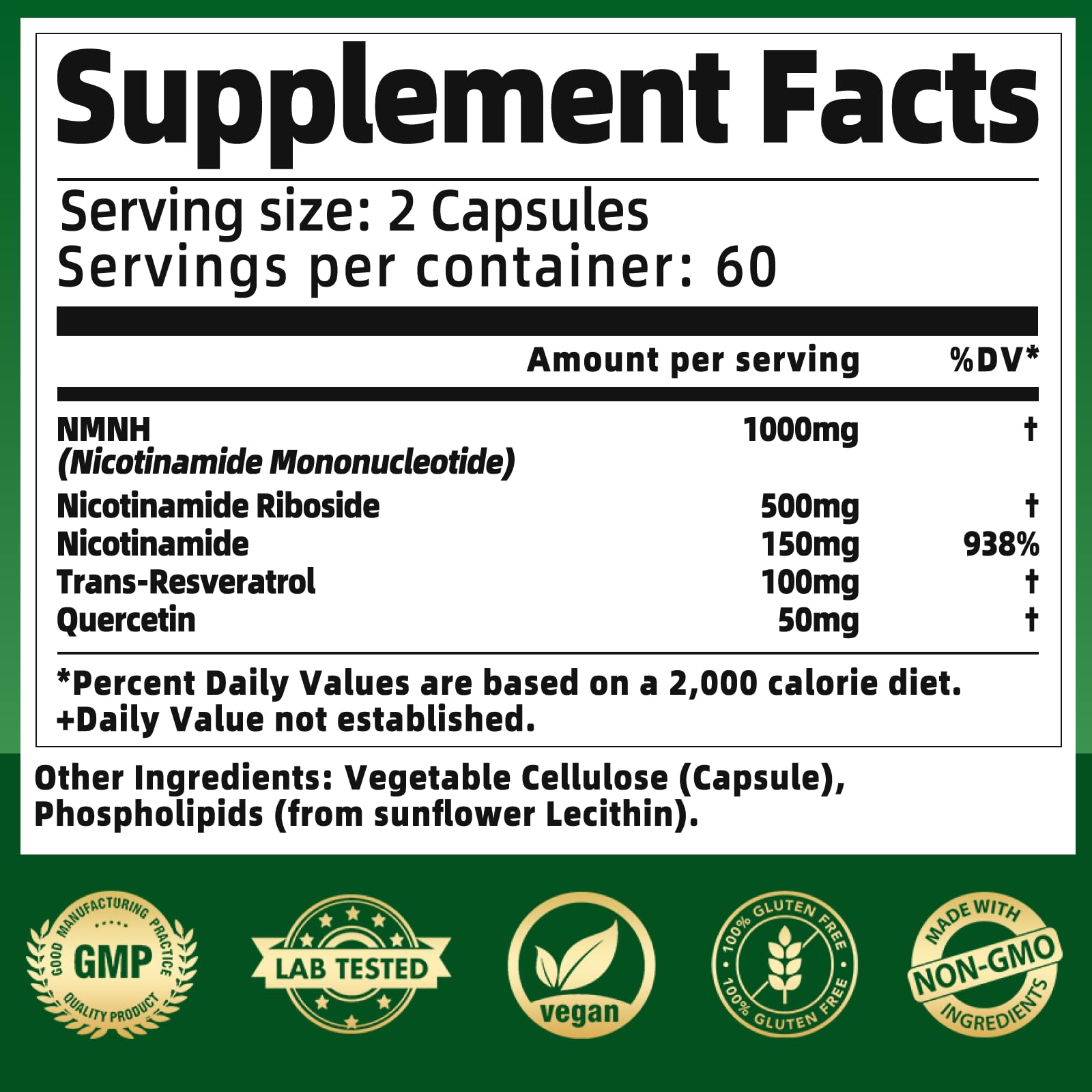 NMNH NMN Supplement with Liposomal Resveratrol & NR

