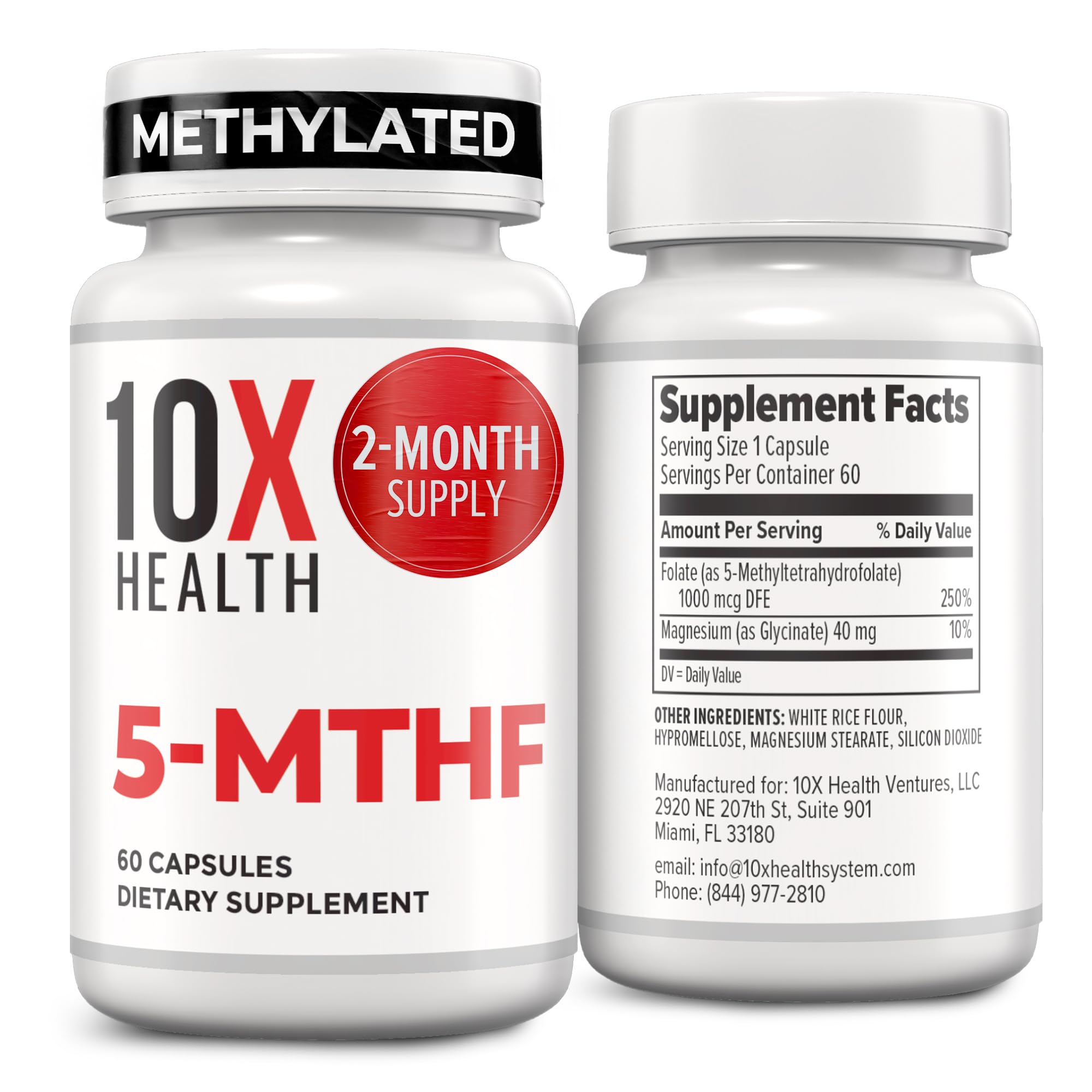 10X Health 5-MTHF Methylfolate Supplement for Brain & Heart

