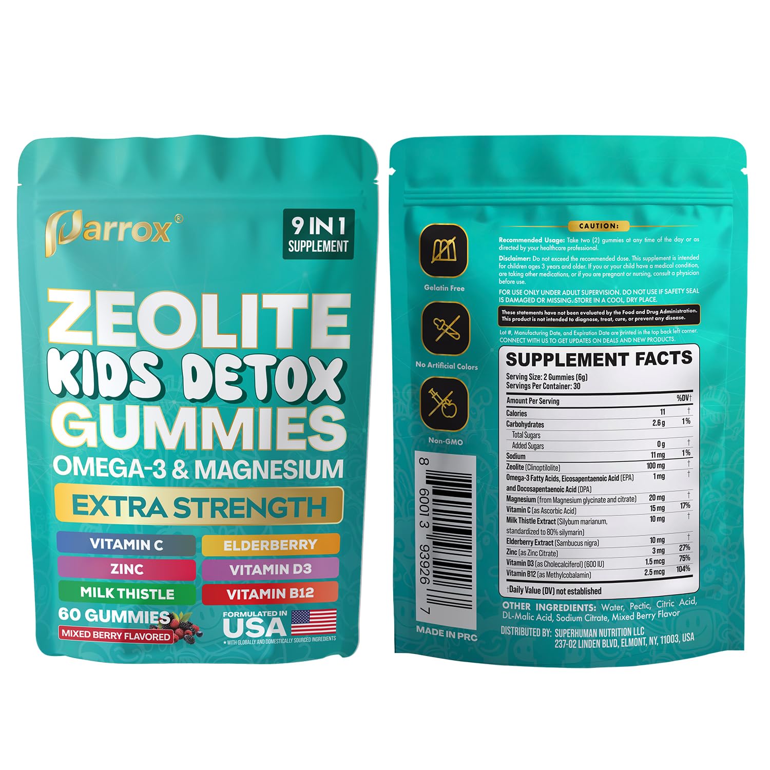 Parrox Zeolite Kids Detox Gummies for Daily Wellness

