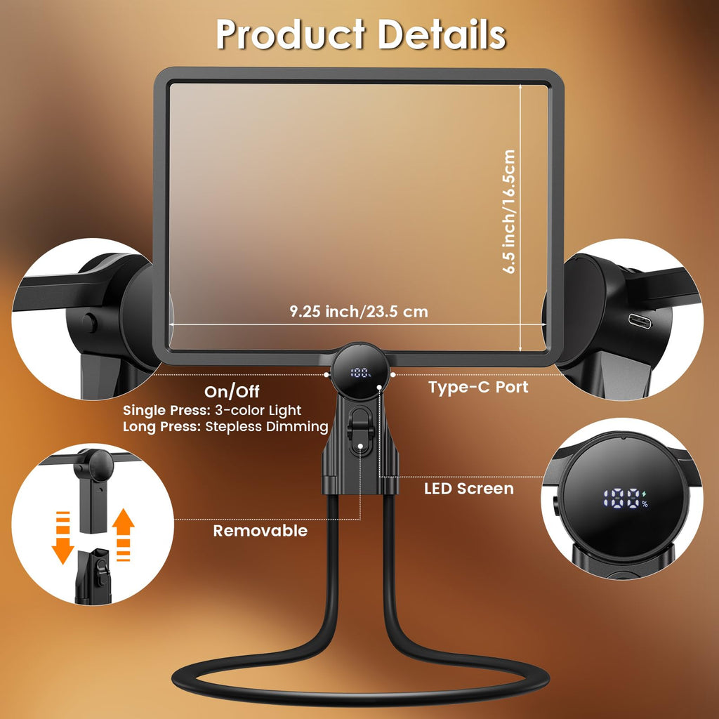 Reading Magnifier with Light for Hands-Free Use - 5x

