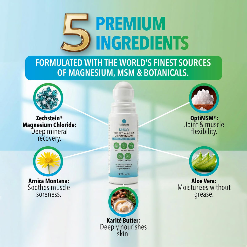 Dr. Robaina DMSO Roll-On for Skin Care | Arnica, Magnesium, Aloe & Vitamin E

