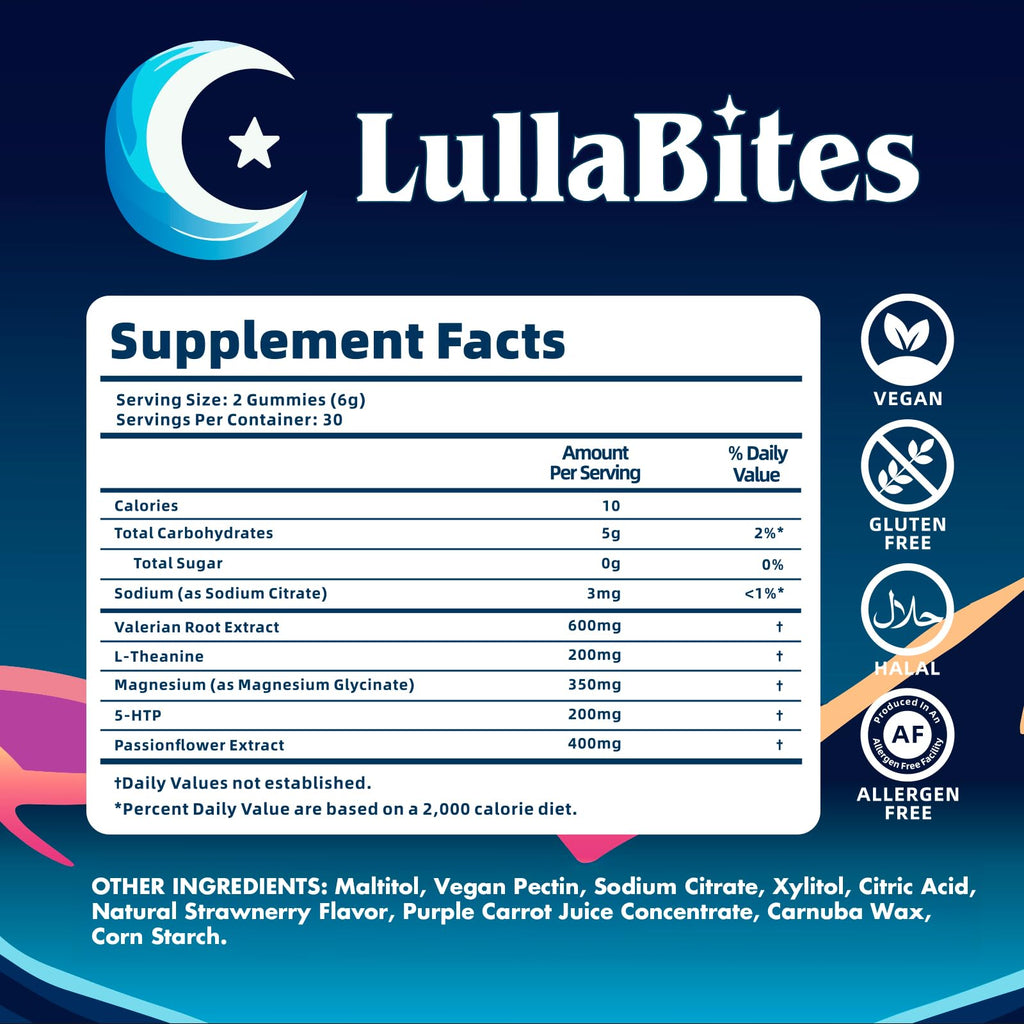 LullaBites Sleep Gummies - Natural Nighttime Support

