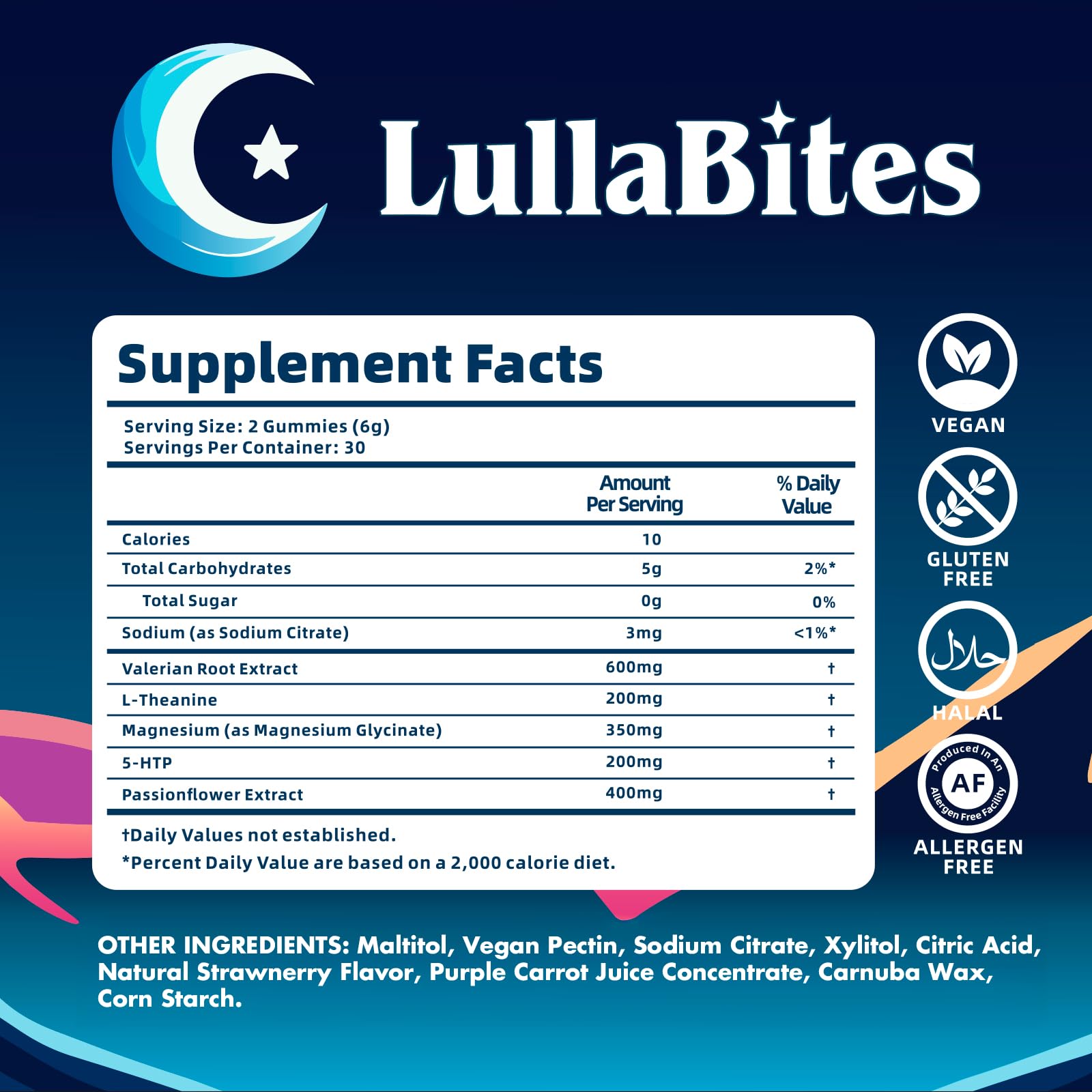 LullaBites Sleep Gummies - Natural Nighttime Support

