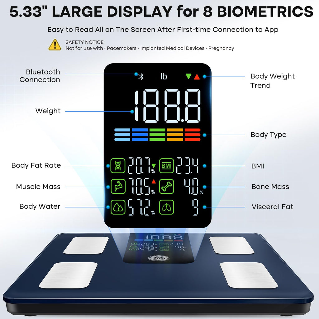 GE Smart Scale with Body Composition Bluetooth App

