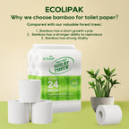ECOLipak Bamboo Toilet Paper Gentle Plant-Based Color-Free

